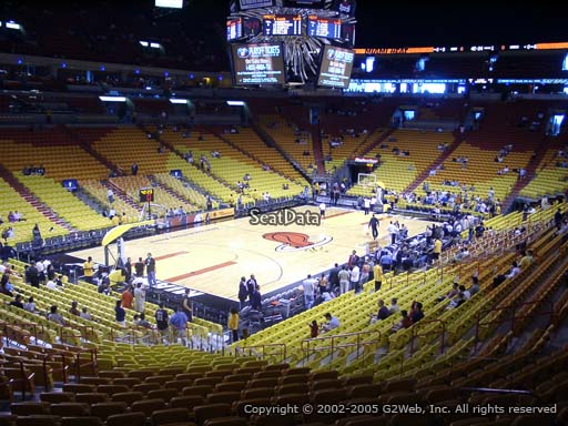 Seat view from section 109 at American Airlines Arena, home of the Miami Heat
