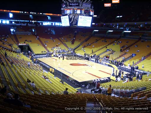 Seat view from section 115 at American Airlines Arena, home of the Miami Heat