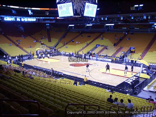 Seat view from section 116 at American Airlines Arena, home of the Miami Heat