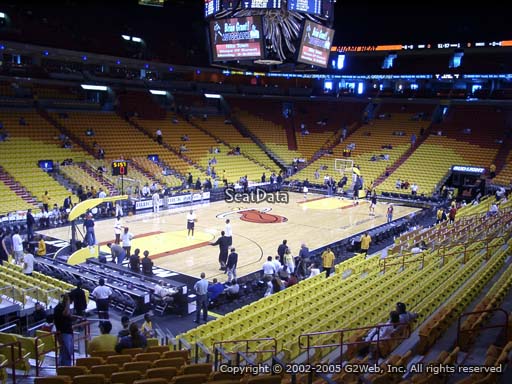 Seat view from section 121 at American Airlines Arena, home of the Miami Heat