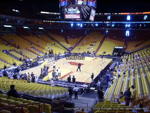 Seat view from section 123 at American Airlines Arena, home of the Miami Heat