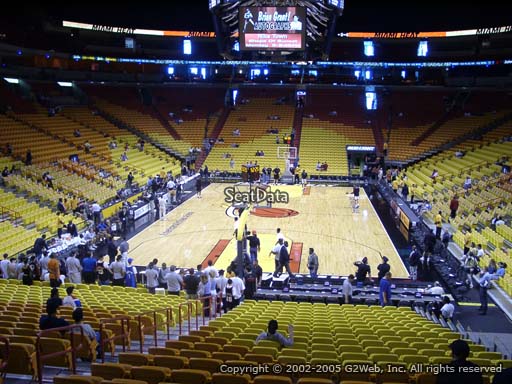 Seat view from section 124 at American Airlines Arena, home of the Miami Heat