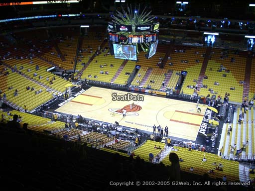 Seat view from section 307 at American Airlines Arena, home of the Miami Heat