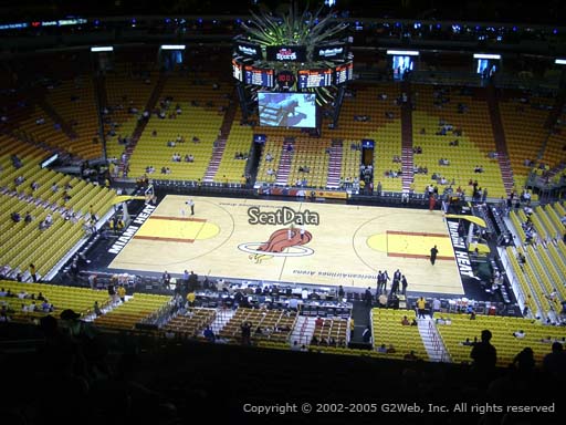 Seat view from section 308 at American Airlines Arena, home of the Miami Heat