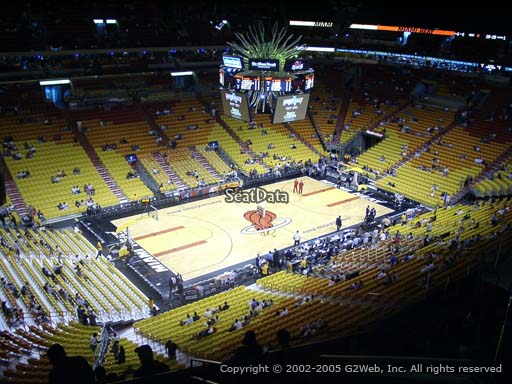 Seat view from section 312 at American Airlines Arena, home of the Miami Heat