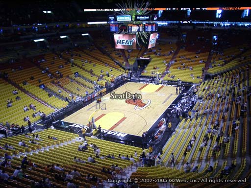 Seat view from section 314 at American Airlines Arena, home of the Miami Heat