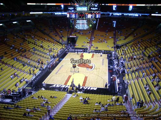 Seat view from section 316 at American Airlines Arena, home of the Miami Heat
