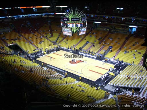 Seat view from section 321 at American Airlines Arena, home of the Miami Heat