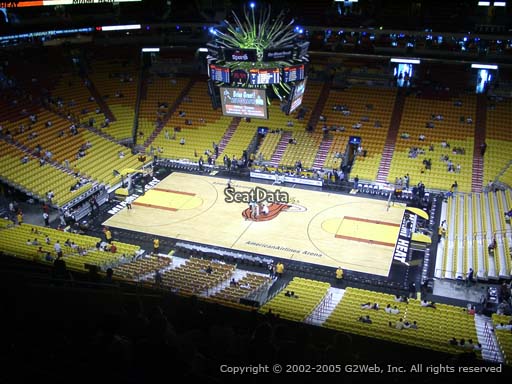 Seat view from section 323 at American Airlines Arena, home of the Miami Heat