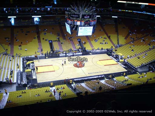 Seat view from section 326 at American Airlines Arena, home of the Miami Heat