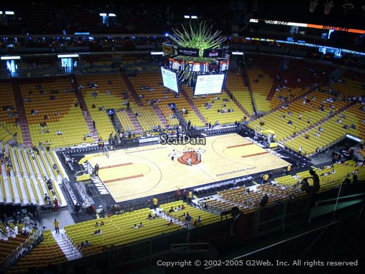 Seat view from section 327 at American Airlines Arena, home of the Miami Heat