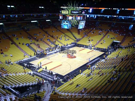 Seat view from section 329 at American Airlines Arena, home of the Miami Heat