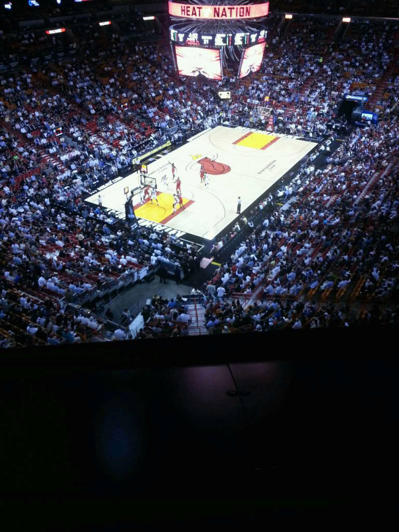 Seat view from section 403 at American Airlines Arena, home of the Miami Heat