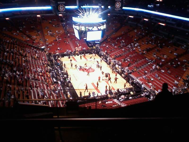 Seat view from section 406 at American Airlines Arena, home of the Miami Heat