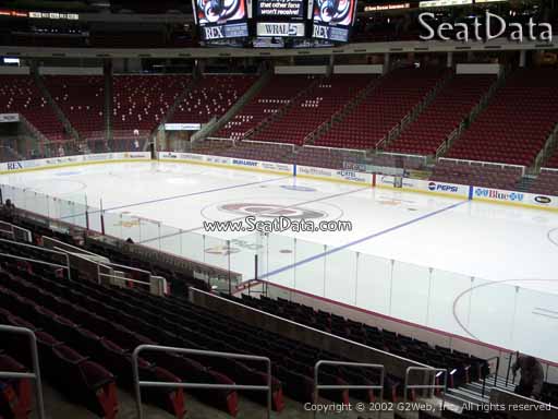 Seat view from section 101 at PNC Arena, home of the Carolina Hurricanes