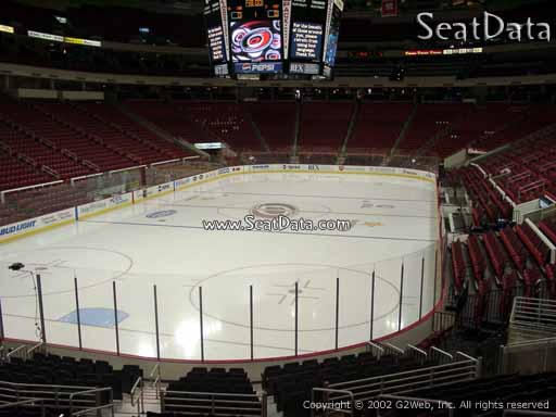Seat view from section 110 at PNC Arena, home of the Carolina Hurricanes