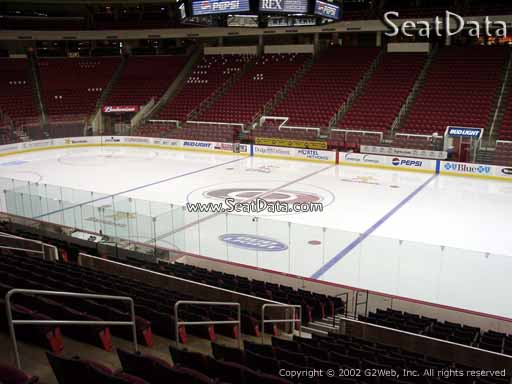 Seat view from section 117 at PNC Arena, home of the Carolina Hurricanes
