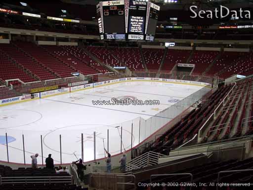 Seat view from section 124 at PNC Arena, home of the Carolina Hurricanes