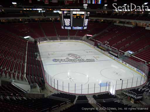 Seat view from section 214 at PNC Arena, home of the Carolina Hurricanes