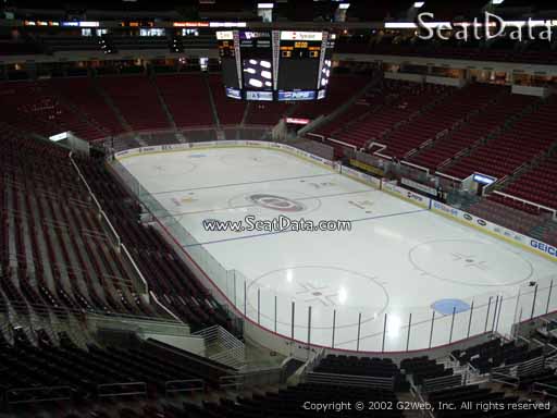 Seat view from section 215 at PNC Arena, home of the Carolina Hurricanes