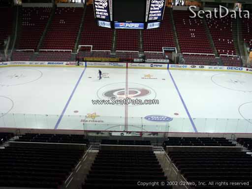 Seat view from section 220 at PNC Arena, home of the Carolina Hurricanes