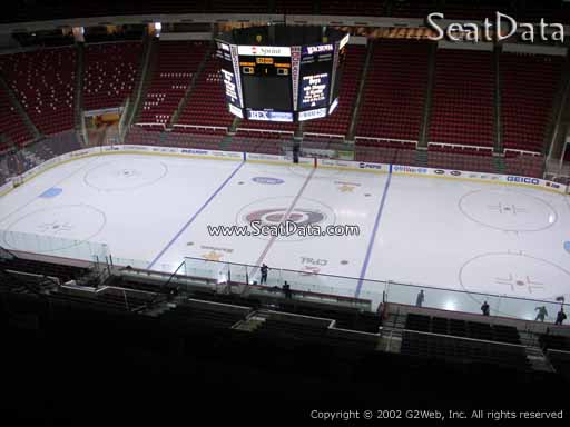 Seat view from section 303 at PNC Arena, home of the Carolina Hurricanes