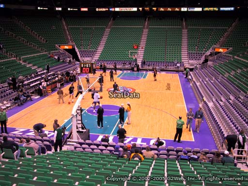 View from section 12 at Vivint Smart Home Arena, home of the Utah Jazz.