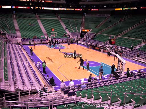 View from Section 3 at Vivint Smart Home Arena, home of the Utah Jazz