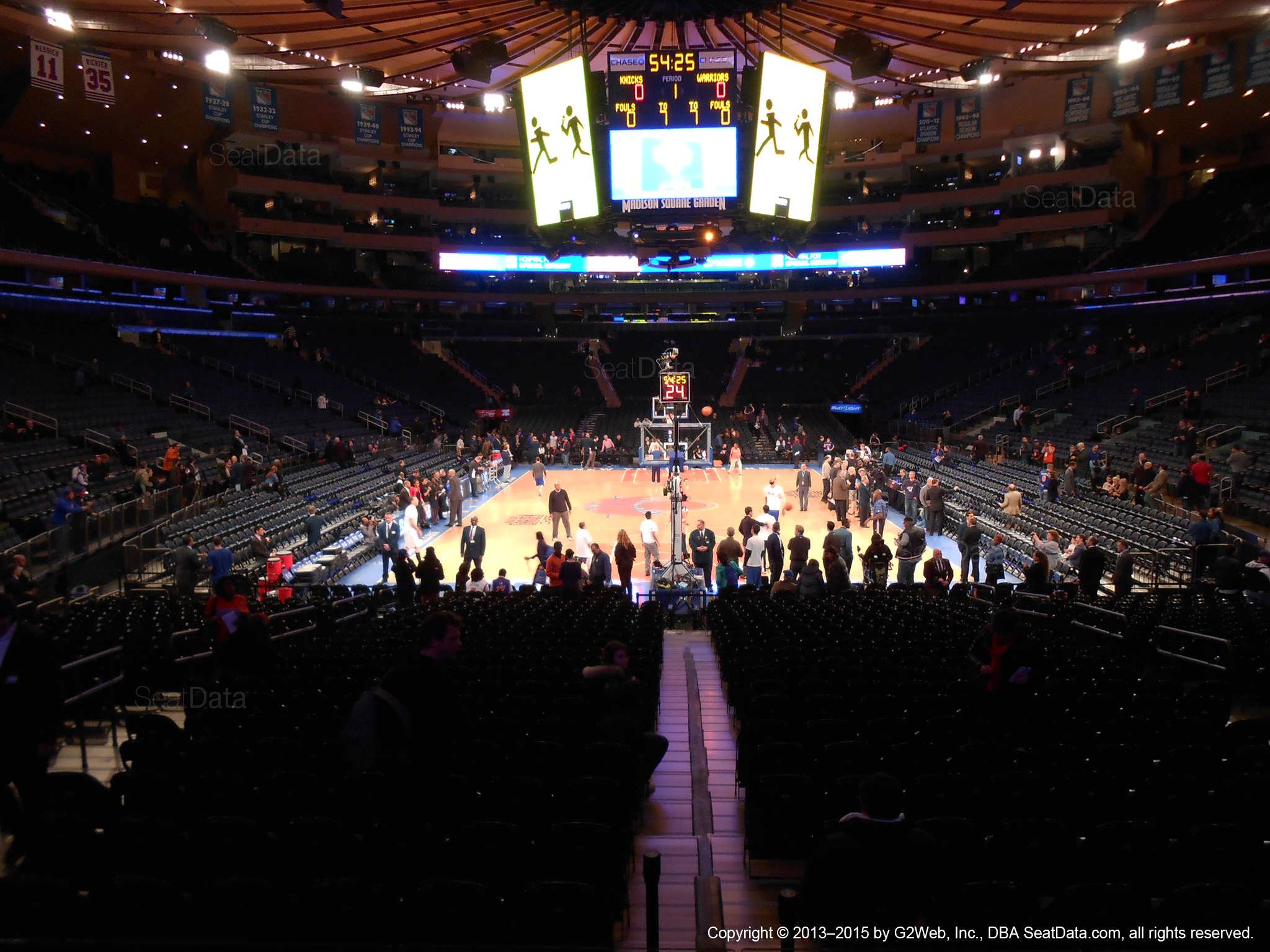 Seat view from section 112 at Madison Square Garden, home of the New York Knicks.