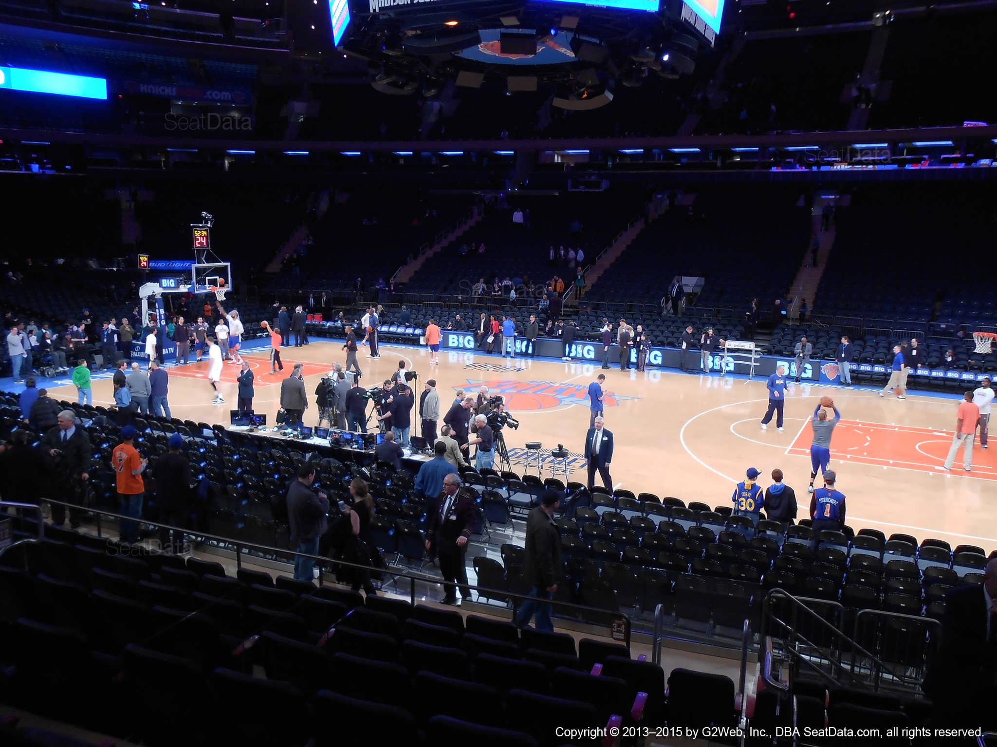Seat view from section 118 at Madison Square Garden, home of the New York Knicks.