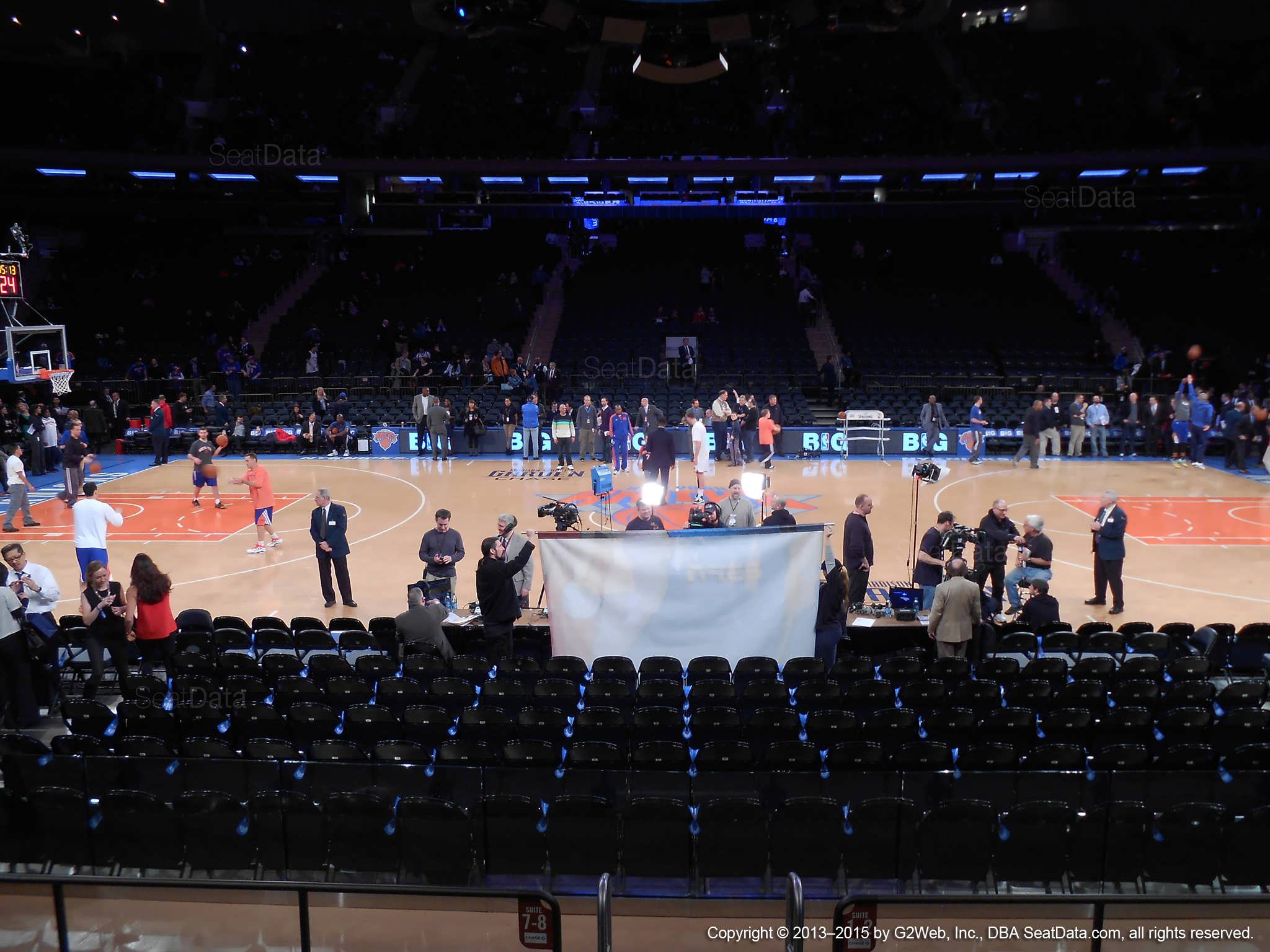 Seat view from section 11 at Madison Square Garden, home of the New York Knicks.