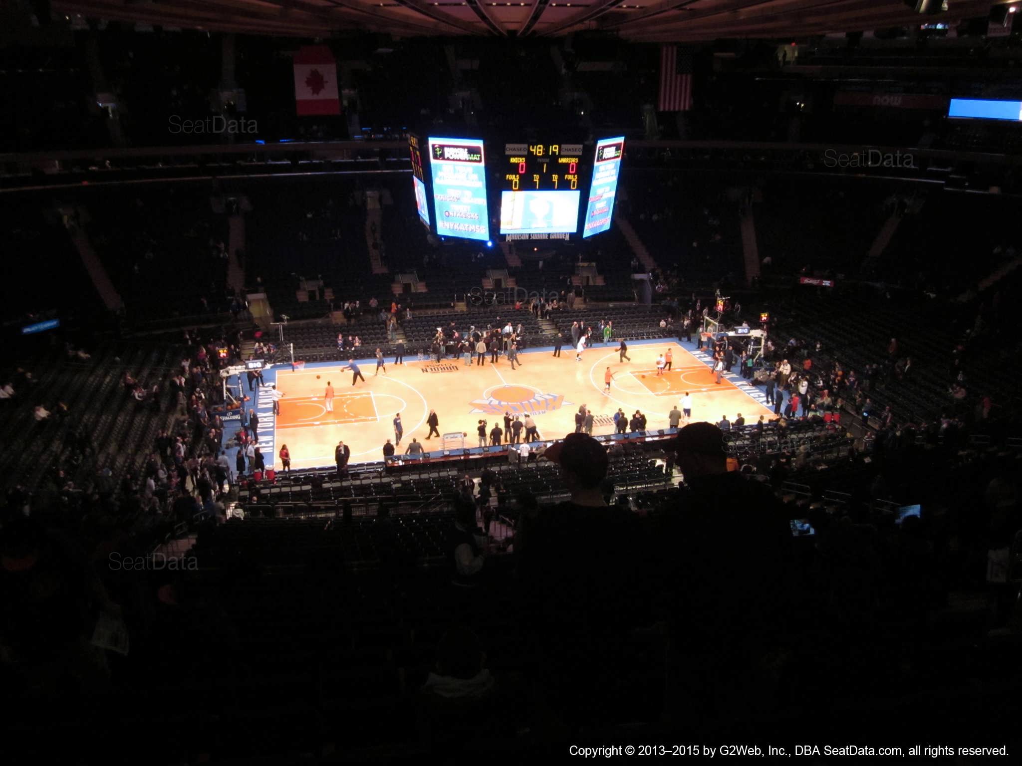 Seat view from section 210 at Madison Square Garden, home of the New York Knicks.