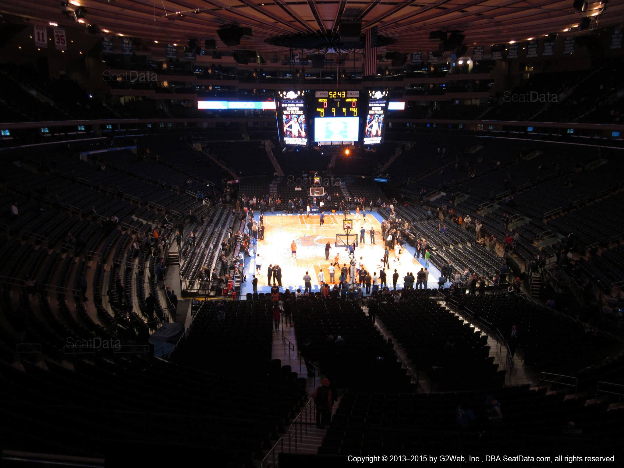 Seat view from section 217 at Madison Square Garden, home of the New York Knicks.