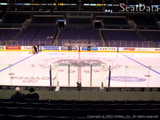 Seat view from section 101 at the Staples Center, home of the Los Angeles Kings