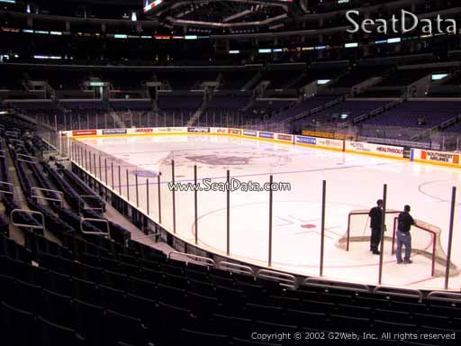 Seat view from section 108 at the Staples Center, home of the Los Angeles Kings