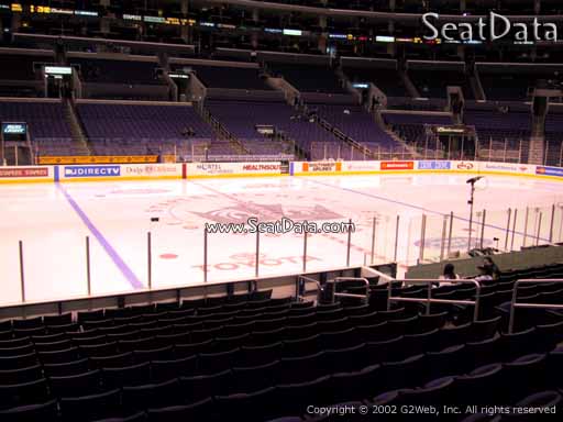 Seat view from section 112 at the Staples Center, home of the Los Angeles Kings