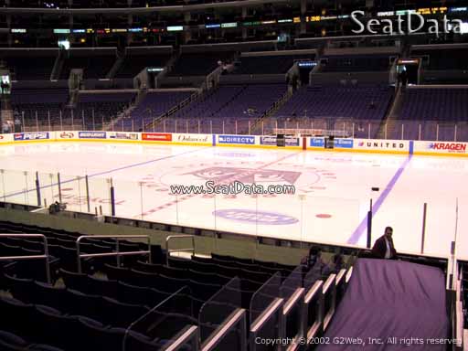 Seat view from section 119 at the Staples Center, home of the Los Angeles Kings