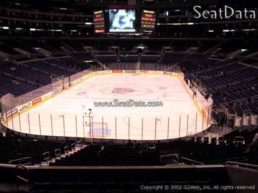 Seat view from section 207 at the Staples Center, home of the Los Angeles Kings