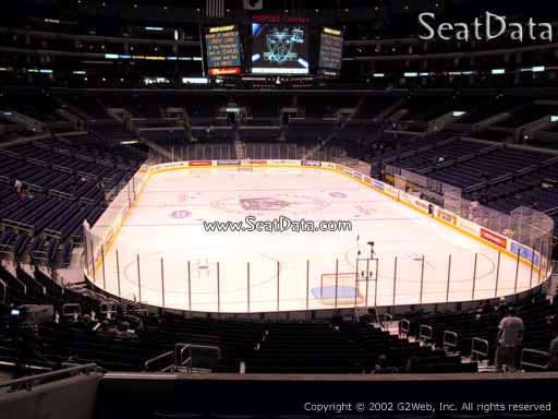 Seat view from section 208 at the Staples Center, home of the Los Angeles Kings