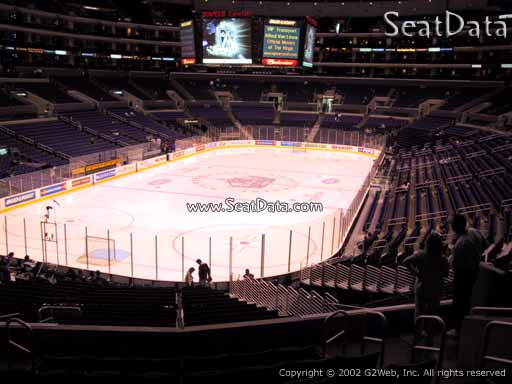 Seat view from section 215 at the Staples Center, home of the Los Angeles Kings