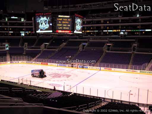 Seat view from Premier Section 3 at the Staples Center, home of the Los Angeles Kings