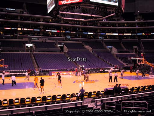 Seat view from section 112 at the Staples Center, home of the Los Angeles Lakers