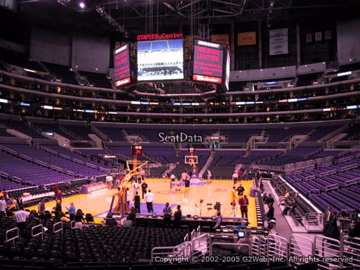 Seat view from section 115 at the Staples Center, home of the Los Angeles Lakers