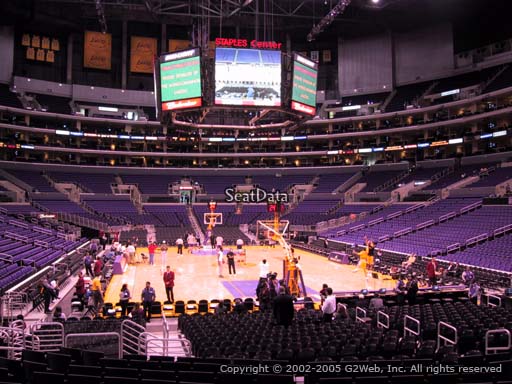 Seat view from section 116 at the Staples Center, home of the Los Angeles Lakers