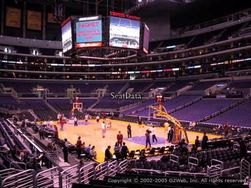 Seat view from section 117 at the Staples Center, home of the Los Angeles Lakers