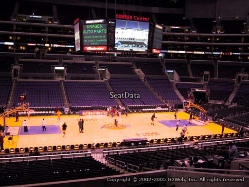 Seat view from premier section 15 at the Staples Center, home of the Los Angeles Lakers