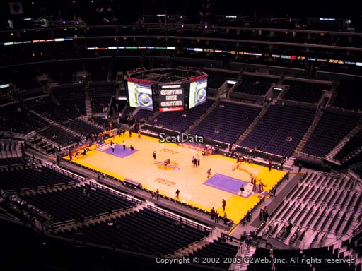 Seat view from section 315 at the Staples Center, home of the Los Angeles Lakers