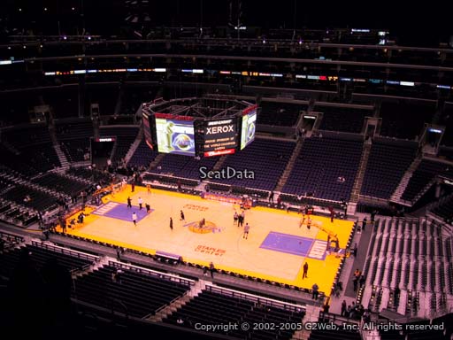 Seat view from section 316 at the Staples Center, home of the Los Angeles Lakers