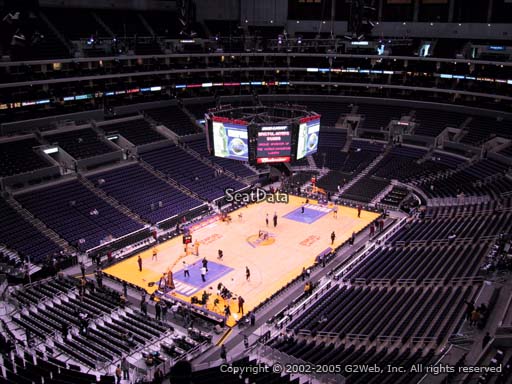 Seat view from section 323 at the Staples Center, home of the Los Angeles Lakers
