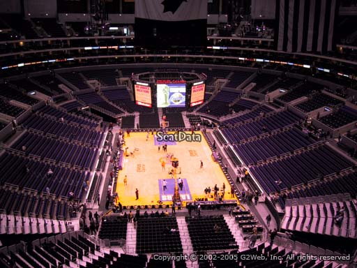 Seat view from section 327 at the Staples Center, home of the Los Angeles Lakers